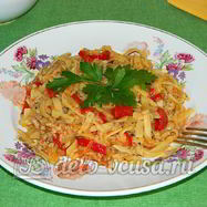 Рецепт Яичной лапши с мясом и овощами