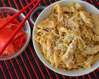 Яичная лапша с терияки