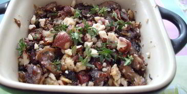 жаркое из грибов, каштанов и фундука