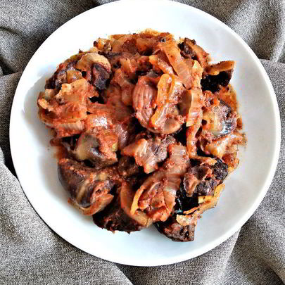 Жаркое из куриных потрошков