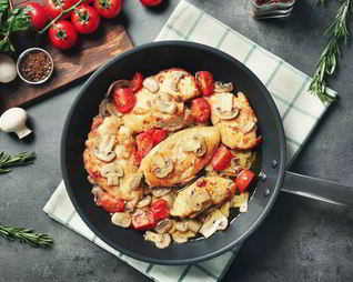 Жаркое из курицы с шампиньонами