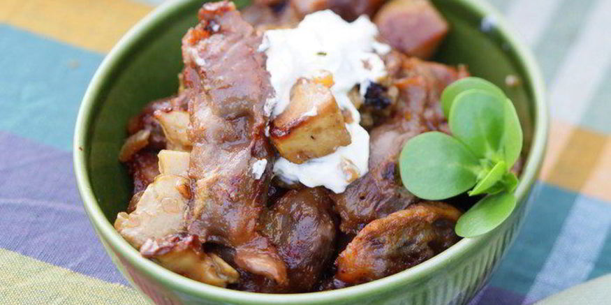 Рецепт жаркого из сердечек с белыми грибами