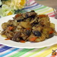 Рецепт Жаркого из свинины с картофелем и сушеными грибами