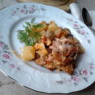 Рецепт Жаркого с курицей и грибами в горшочке