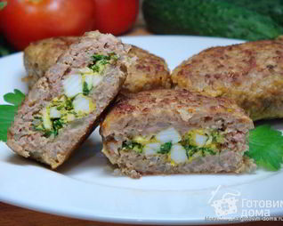 Гречневые зразы с яйцом и зеленью