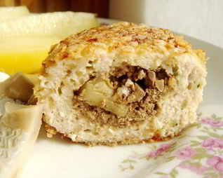 Куриные зразы с печенью и солеными груздями
