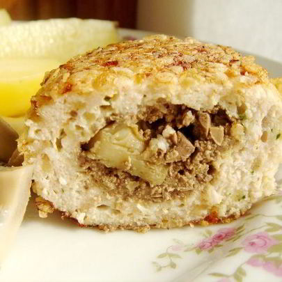 Куриные зразы с печенью и солеными груздями