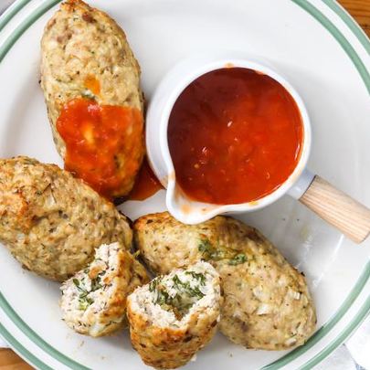 Мясные зразы с сыром и травами