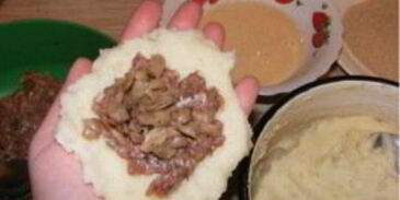 зразы из фарша с грибами