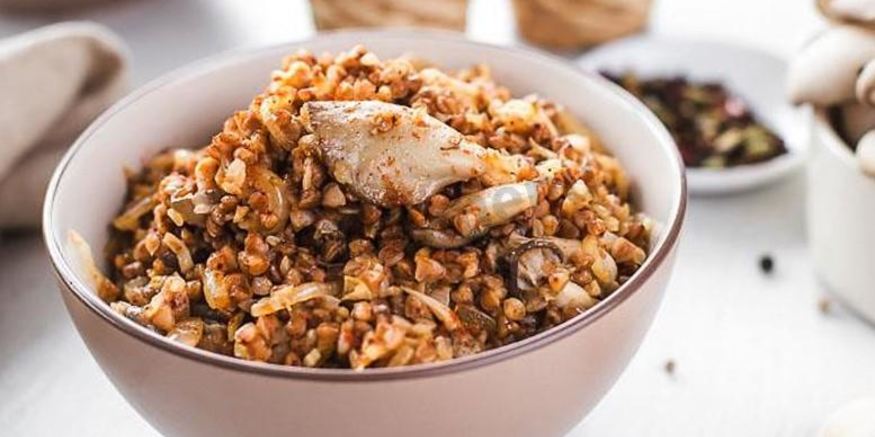 Рецепт дробленой гречки с вешенками