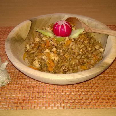 Гречка по-купечески с куриным фаршем