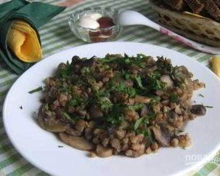 Гречка с грибами и луком
