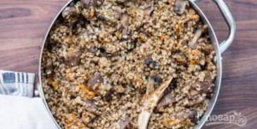 гречка с грибами и мясом