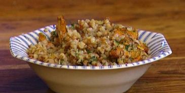 гречка с грибами, луком и укропом