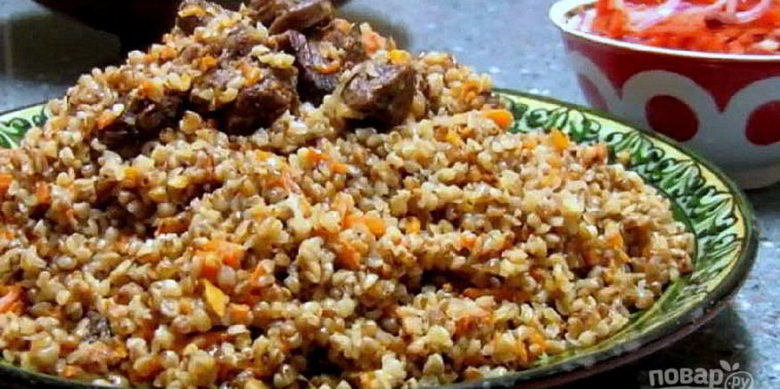 Рецепт гречки с мясом в казане