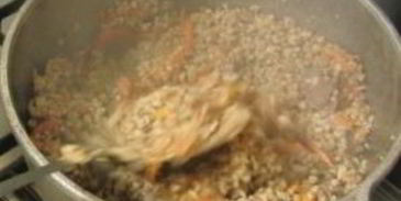 гречка с мясом в казане