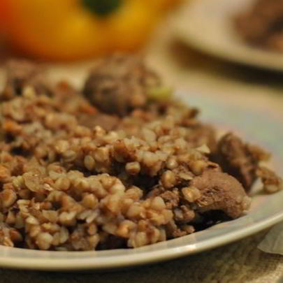 Гречка с печенью в мультиварке