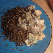 Рецепт Гречки с рыбой и грибным соусом