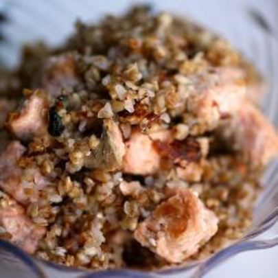 Гречка с семгой