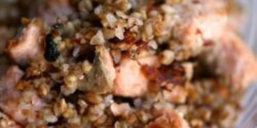 Рецепт гречки с семгой