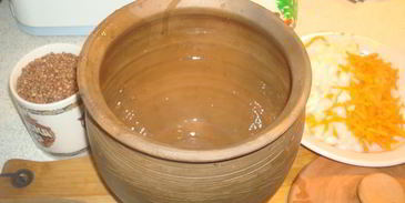 гречка запеченная в глиняном горшке