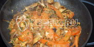 гречневая каша с грибами и овощами