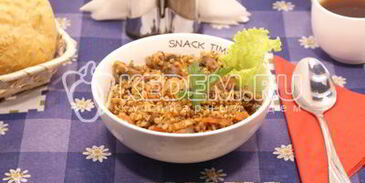 гречневая каша с грибами и овощами