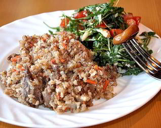 Гречневая каша с мясом в мультиварке