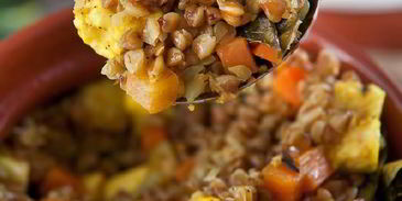 гречневая каша с овощами и сыром