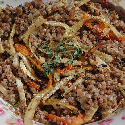 Гречневая каша с запеченными овощами