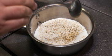 каша овсяная с жареными бананами