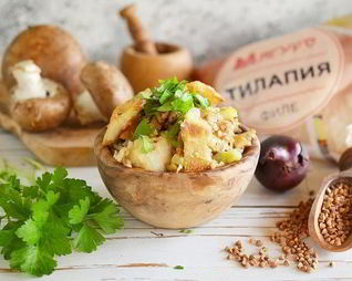 Каша по-сибирски постная с рыбой