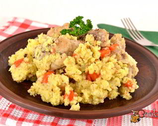 Каша пшенная с куриными крылышками в мультиварке