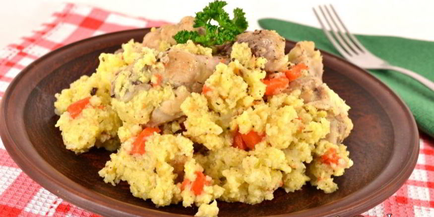 Рецепт каши пшенной с куриными крылышками в мультиварке