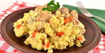 каша пшенная с куриными крылышками в мультиварке