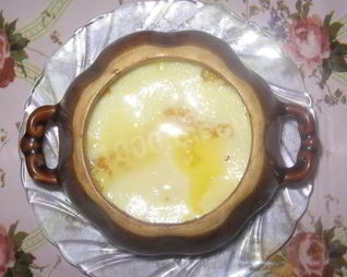 Молочная каша пшеничная с тыквой в горшочке на молоке