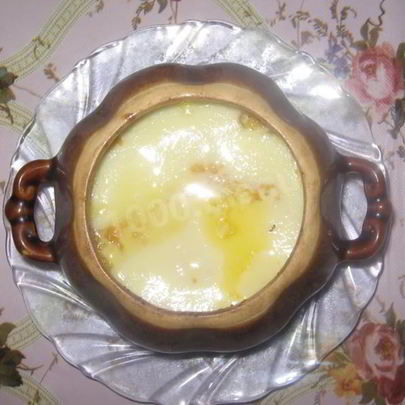 Молочная каша пшеничная с тыквой в горшочке на молоке