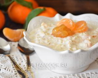 Ленивая овсяная каша с апельсиновым джемом