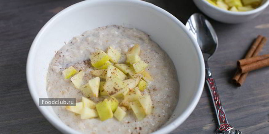 Рецепт овсяной каши с яблоками и корицей