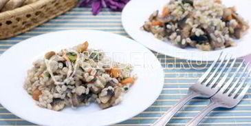 перловка с грибами