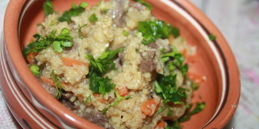 Рецепт пшеничной каши с мясом в мультиварке