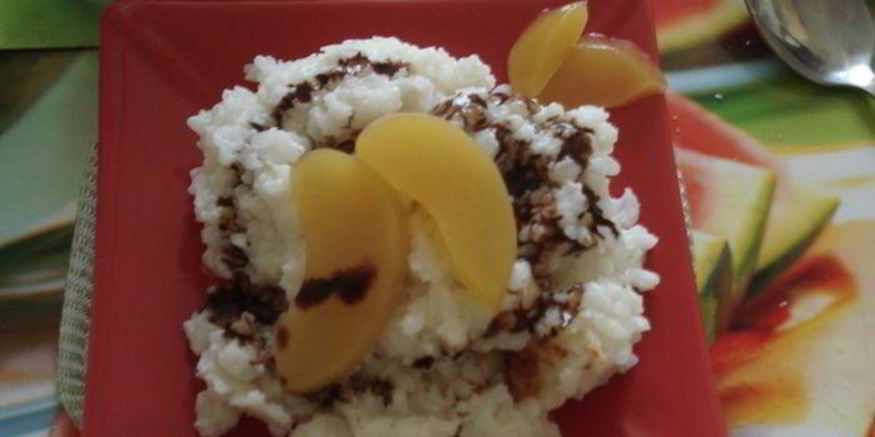 Рецепт рисовой каши с персиком