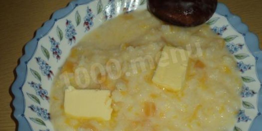 Рецепт тыквенной каши с рисом на молоке