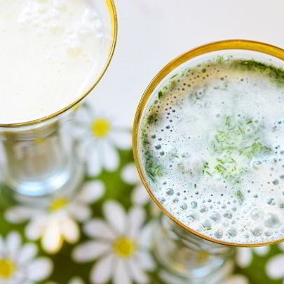 Айран с огурцами и зеленью