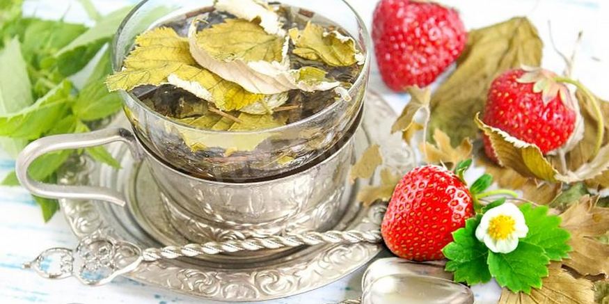 Рецепт чая из сушеных листьев малины, клубники и смородины