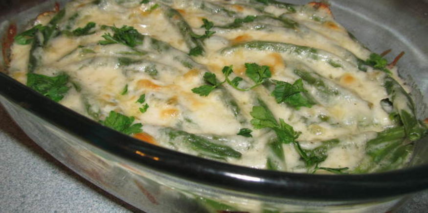 Рецепт спаржевой фасоли с соусом mornay