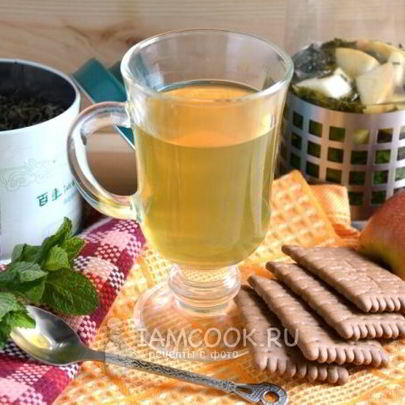 Зеленый чай с яблоком, мятой и ромашкой