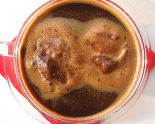 Кофе гляссе с шоколадным шербетом