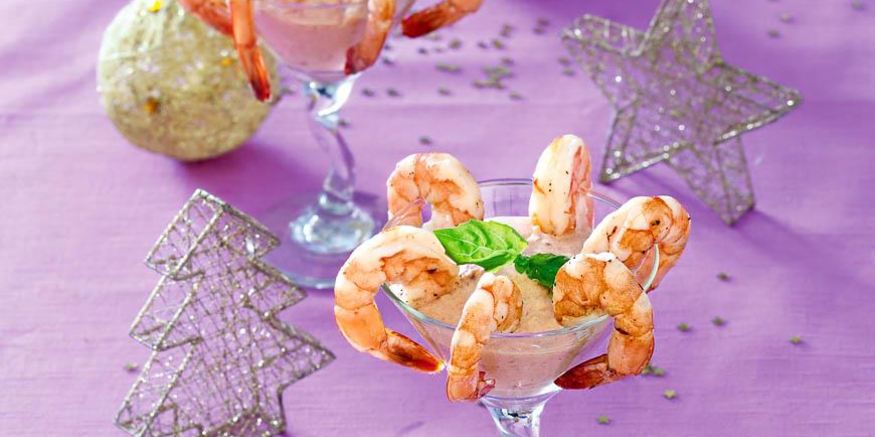 Рецепт креветочного коктейля с томатным дипом