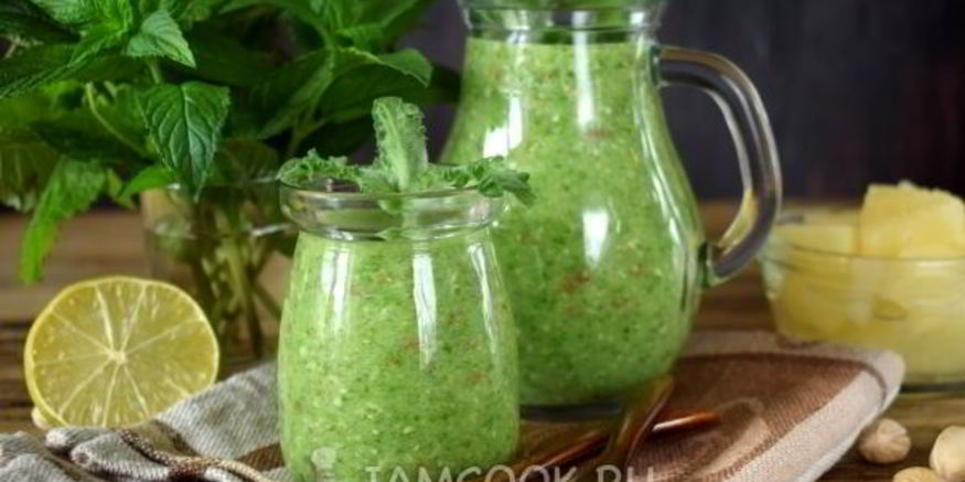Рецепт ананасова-мятного смузи с фисташками